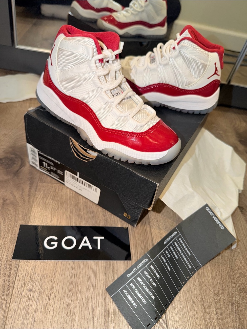 Jordan 11 Retro Cherry - kids - GOAT verified